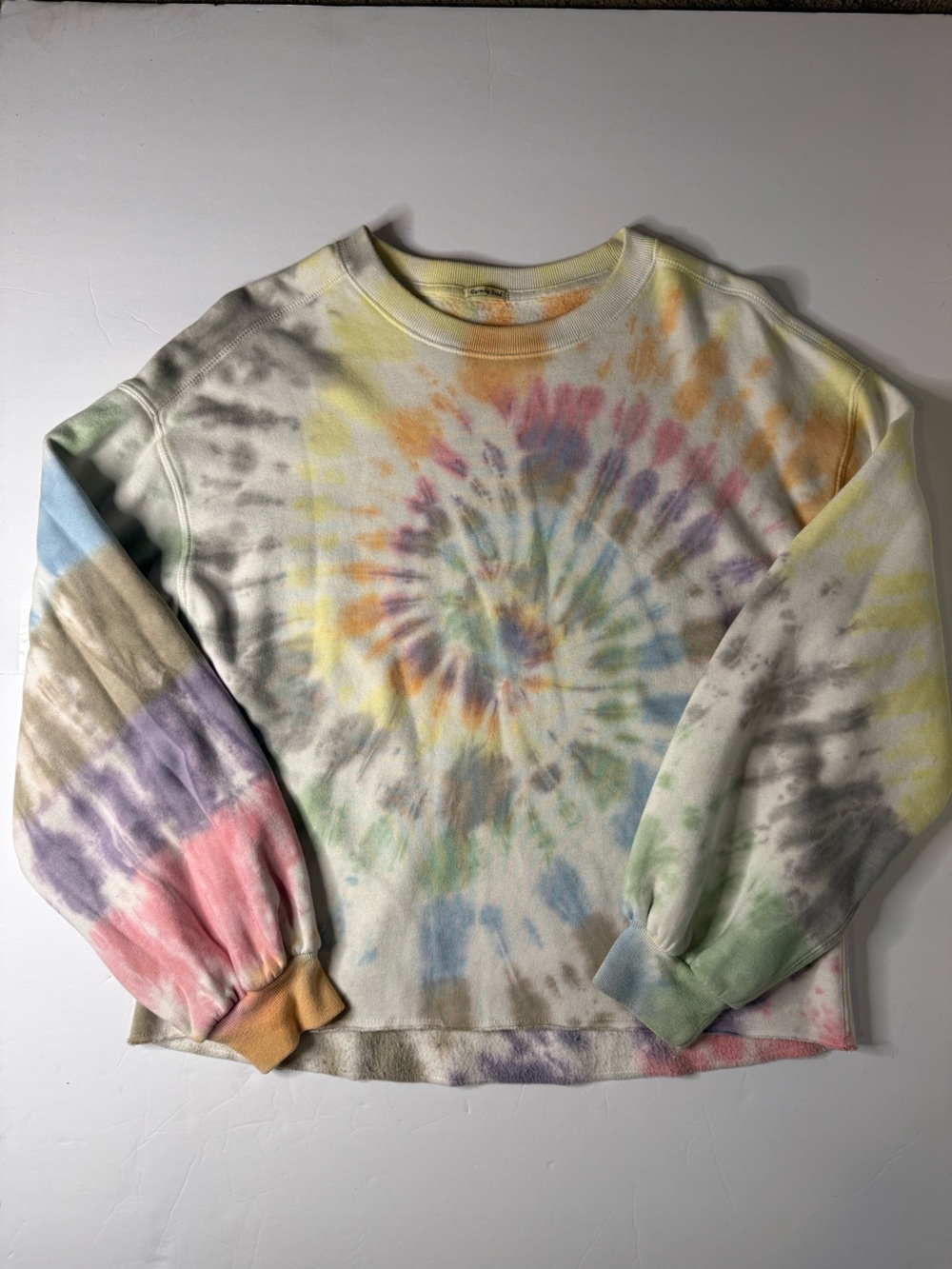 Abercrombie & Fitch Pastel Tie-Dye Fleece Pullover